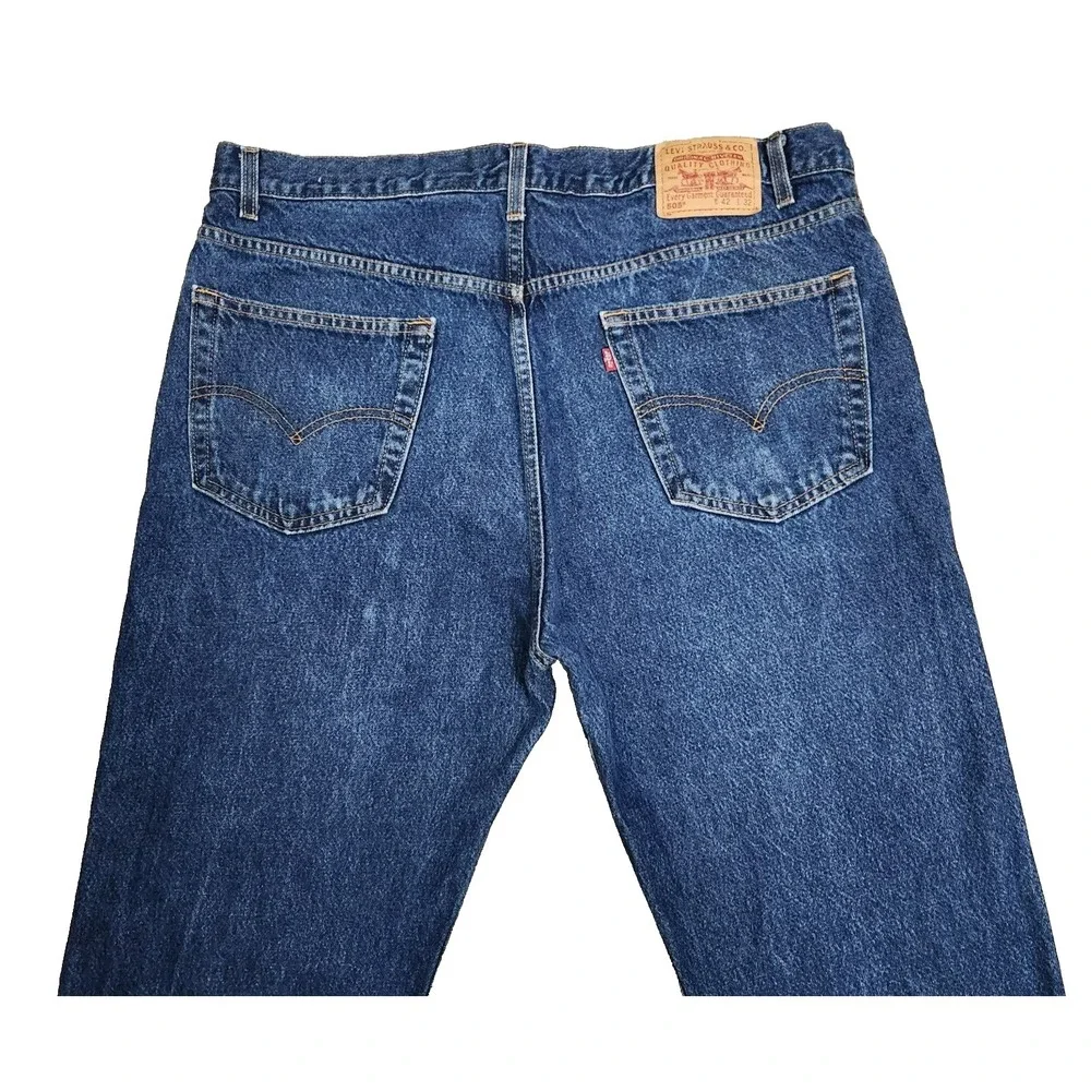 VTG Levi's 505 Regular Fit Jeans Mens 42x32 (Fits 41x32) Blue Straight Denim Y2K